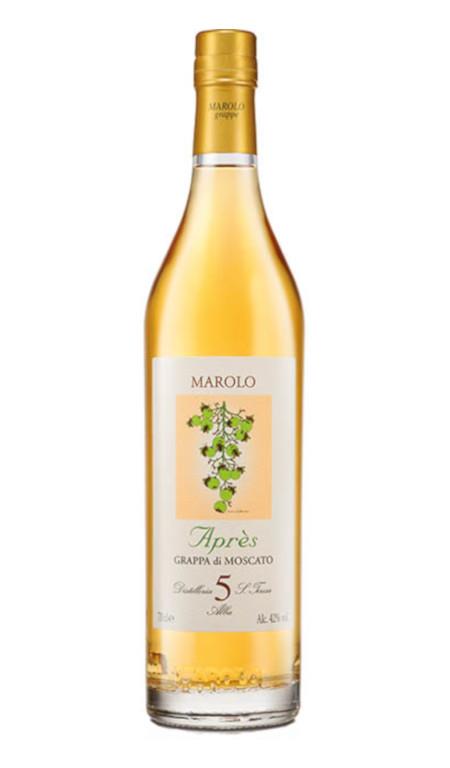 Grappa di Moscato Apres 5 anni Marolo Astuccio
