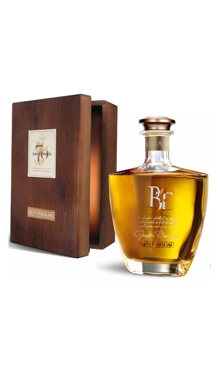 Grappa Arcano Decanter Bepi Tosolini Cassa Legno